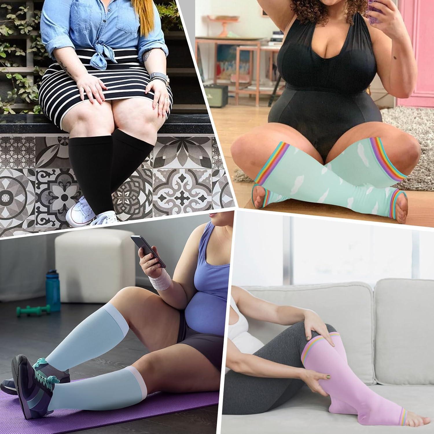 Calcetines de Compresión Abiertos LOUSGUTA Talla Grande 15-20 mmHg