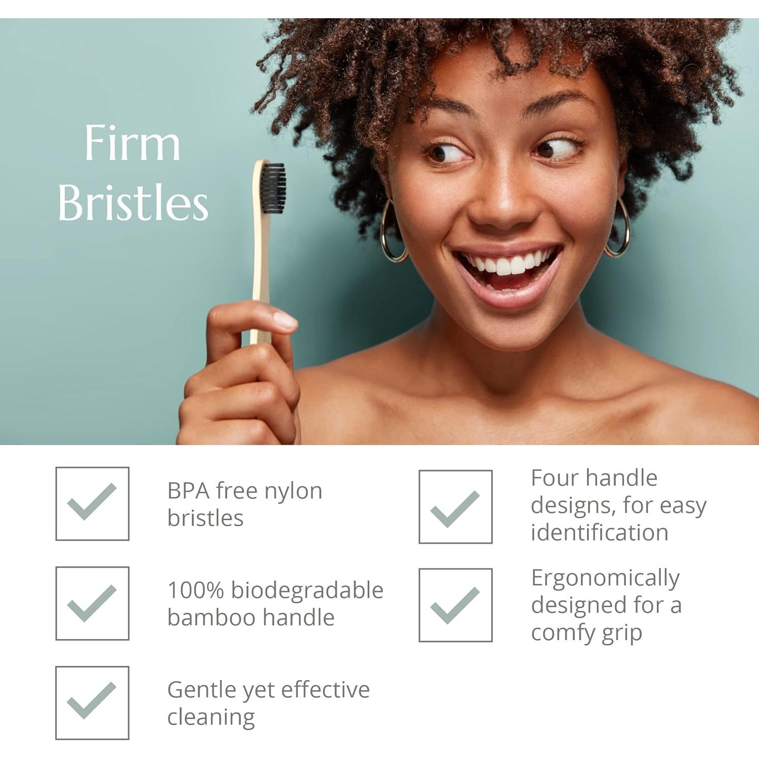 Cepillo de Dientes de Bambú Wild & Stone Firme 4 Unidades