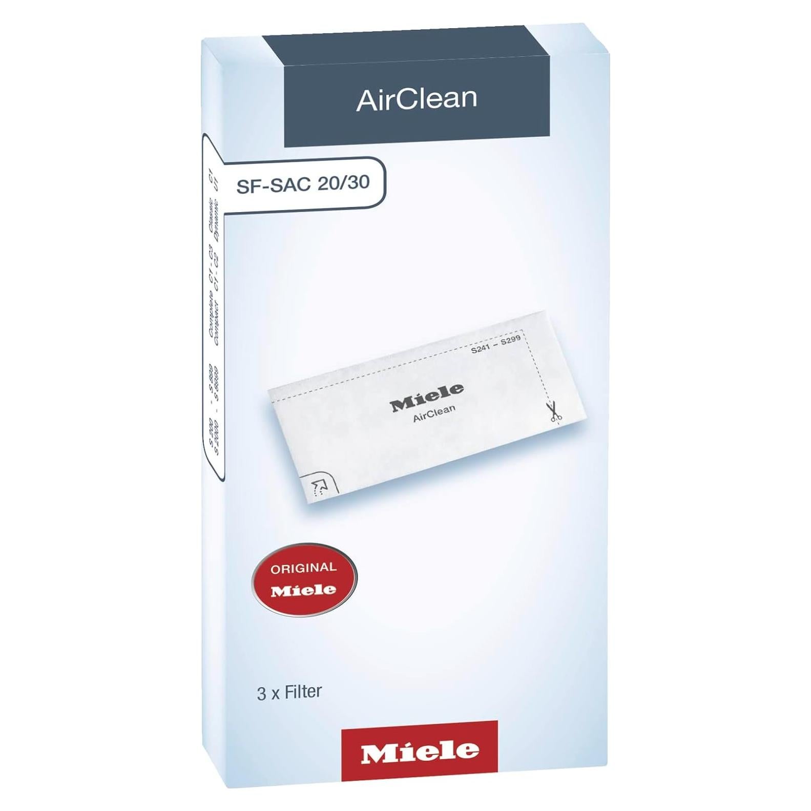Filtros Miele AirClean para Aspiradora - Paquete de 3 Unidades