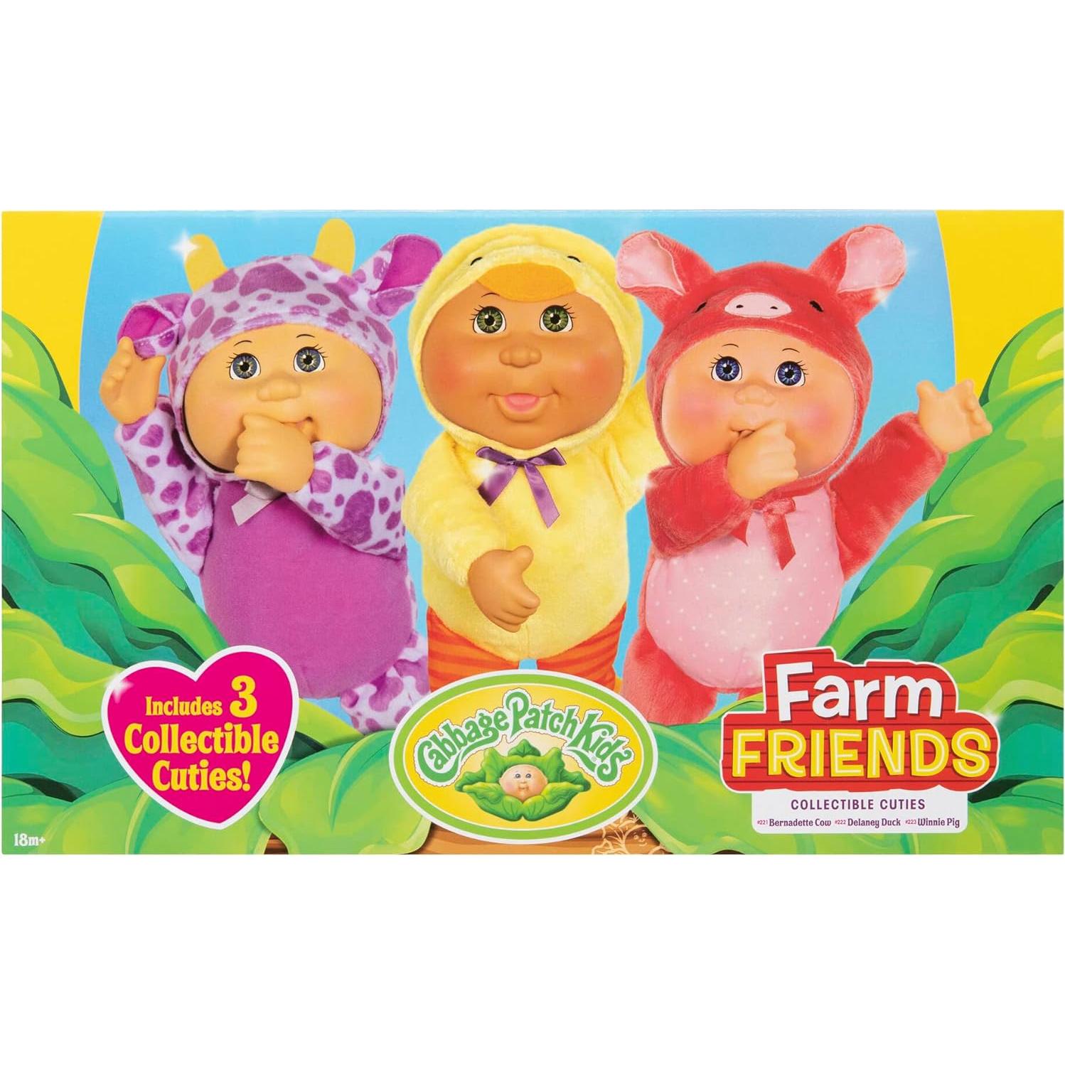 Paquete de 3 Muñecas Cabbage Patch Kids Amigos de la Granja