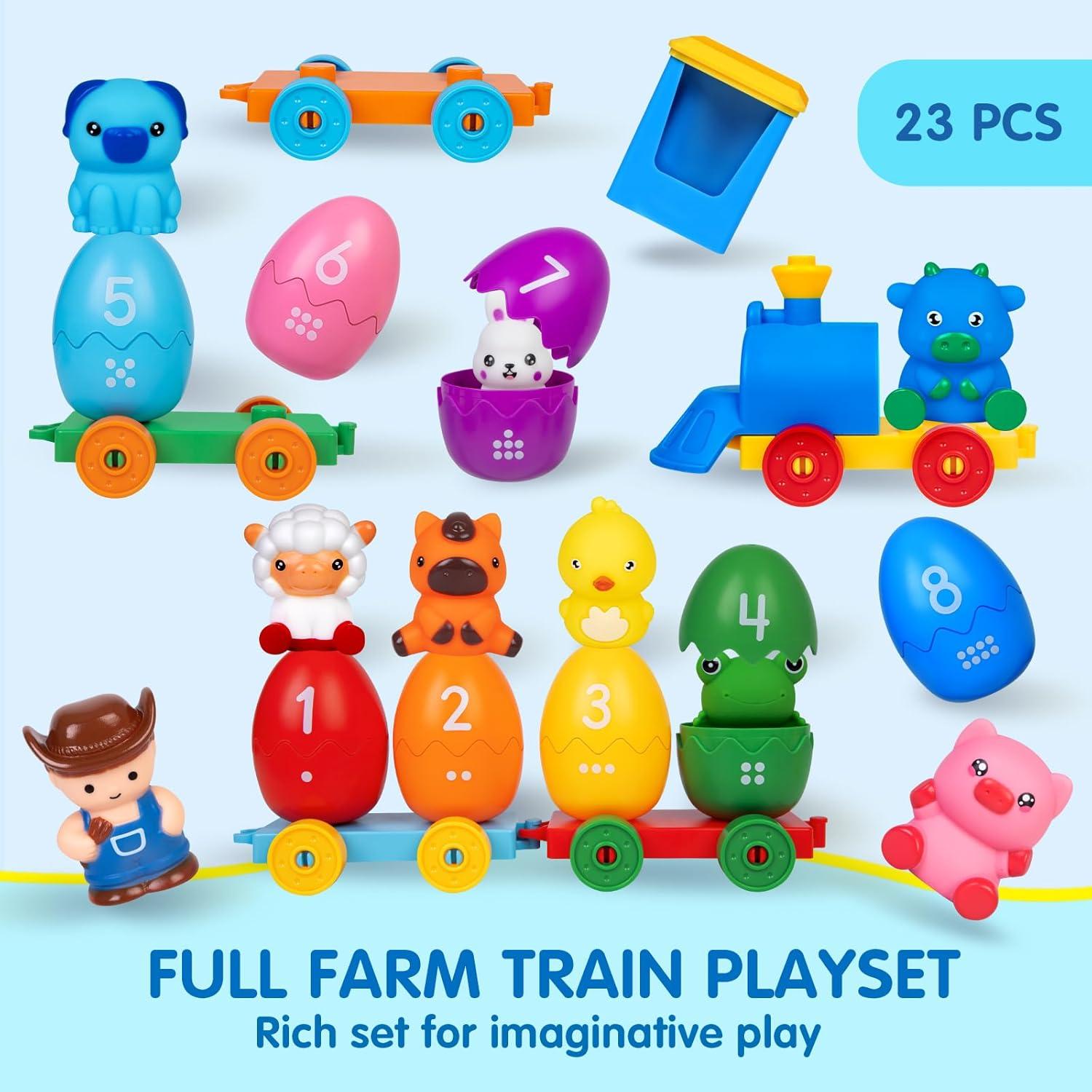 Juego de Tren de Granja Montessori ESPRAY con Animales 0.8kg