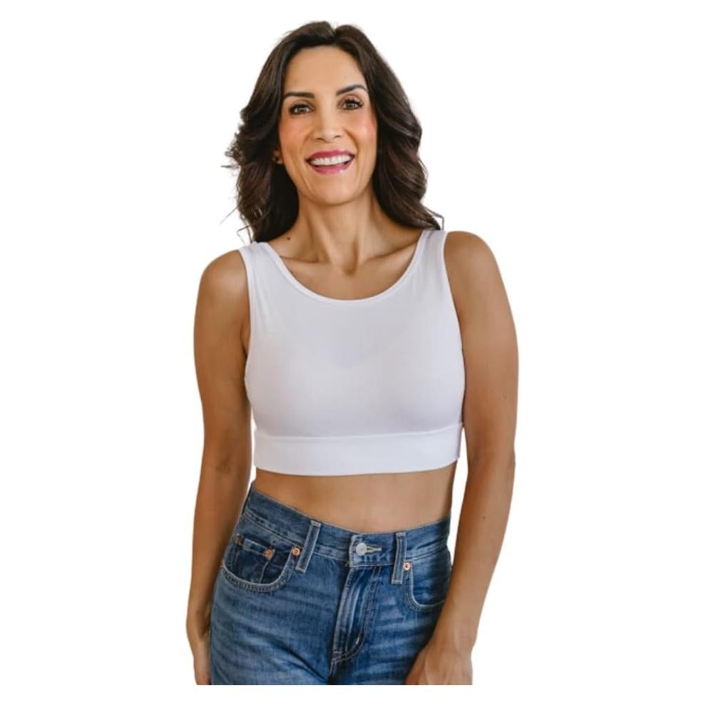 Camiseta sin mangas Halftee para mujeres XS-6X - Blanca
