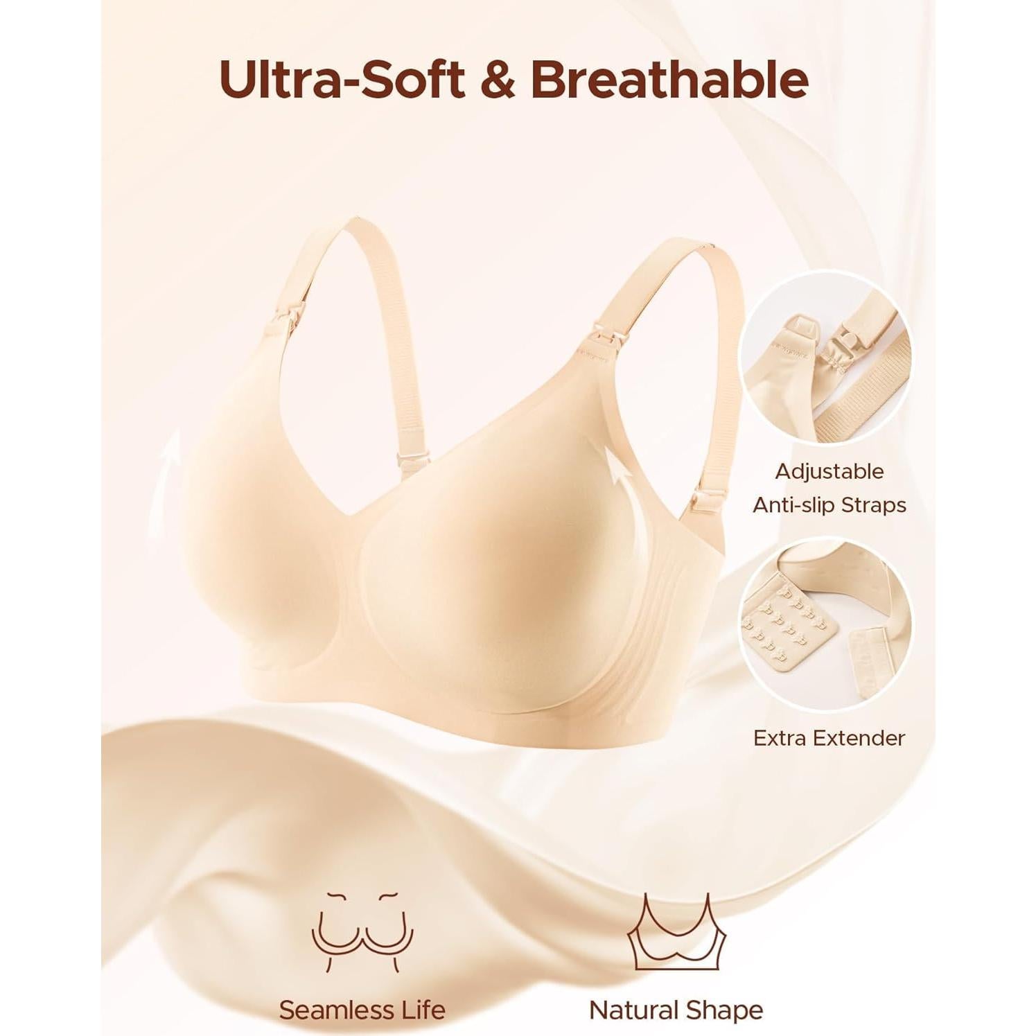 Sostén de Lactancia Sin Costuras INNERSY Grande Nude