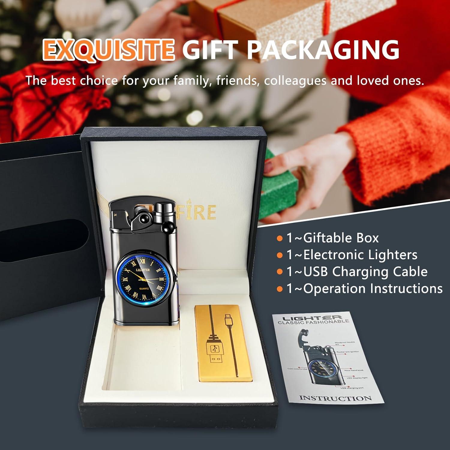 Encendedor Eléctrico Plasma SKRFIRE Negro Multifuncional