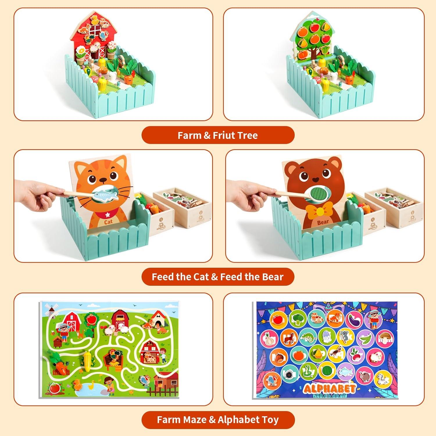 Juguetes Montessori de Granja INIFEIDALA para Niños 2-7 Años