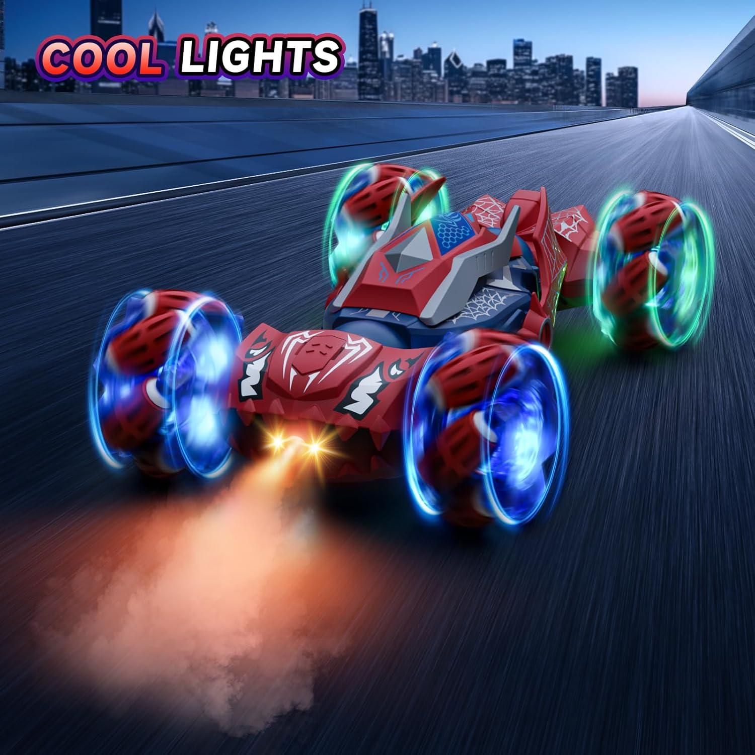 Coche RC Todo Terreno Qryselen 360° Volteo Rojo 1kg