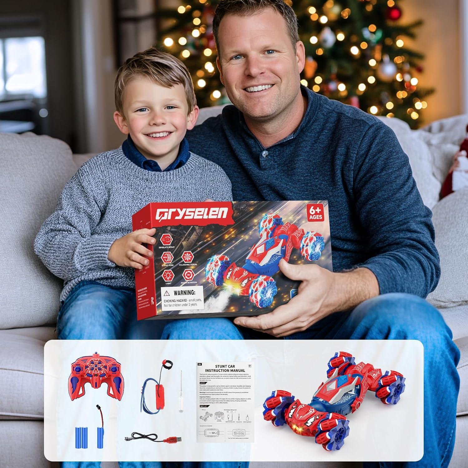 Coche RC Todo Terreno Qryselen 360° Volteo Rojo 1kg