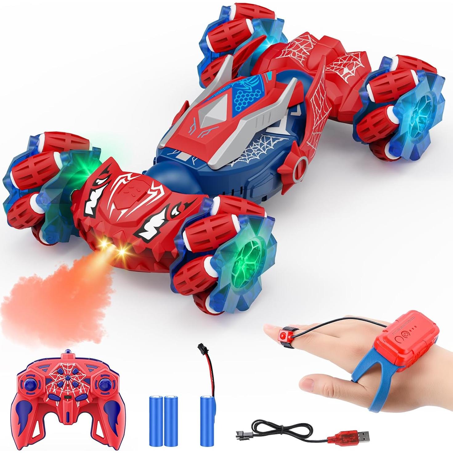 Coche RC Todo Terreno Qryselen 360° Volteo Rojo 1kg