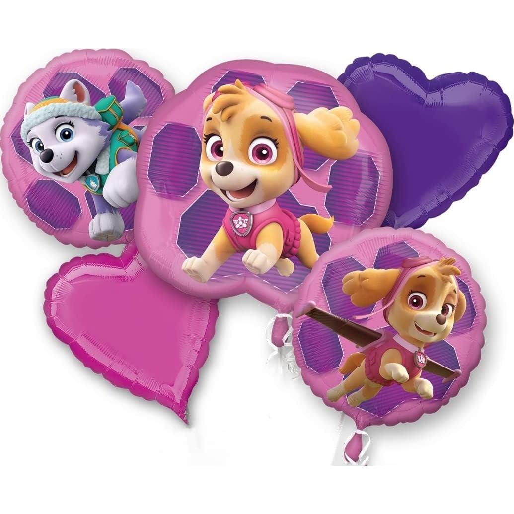 Globos de Aluminio Paw Patrol Skye y Everest - 5 Piezas