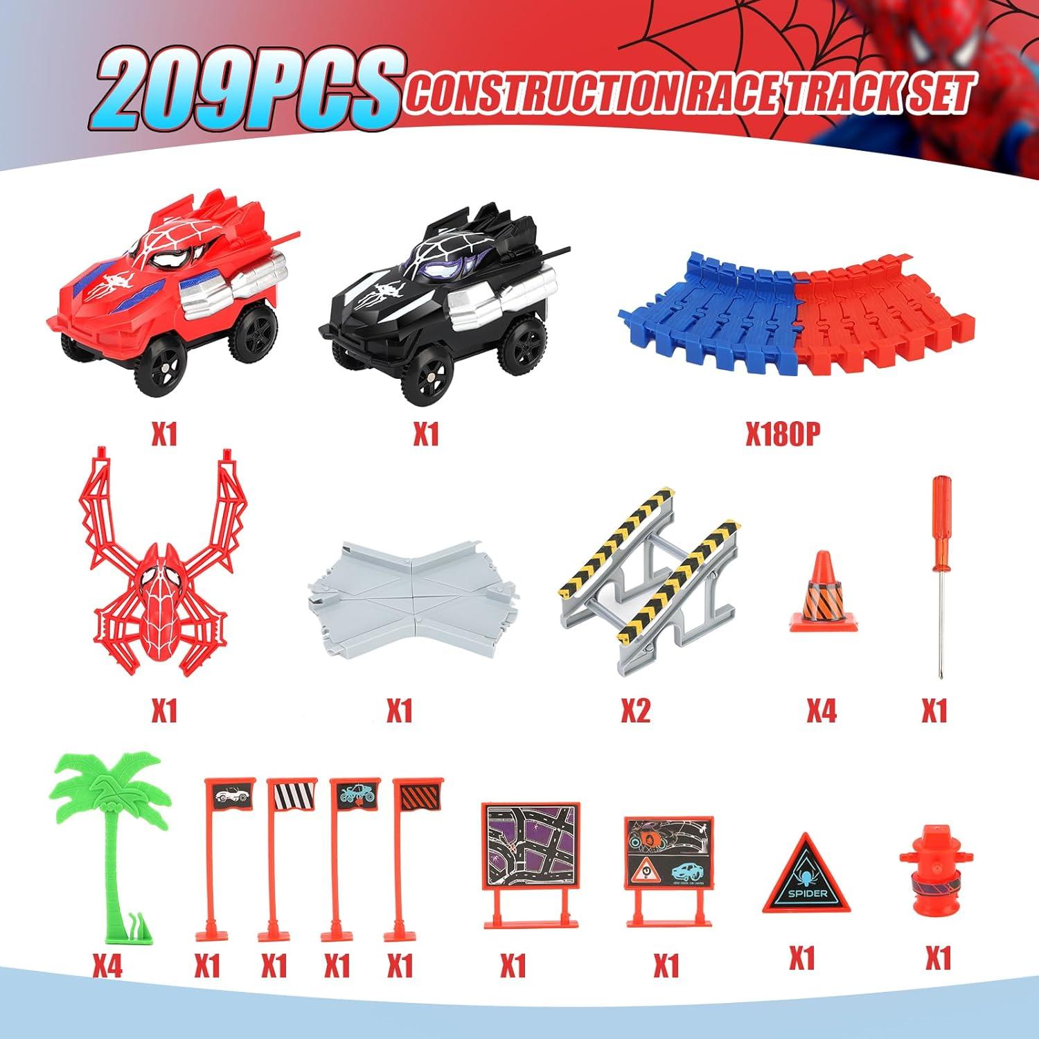 Pista de Carreras de Araña ITEFDTUTNE 209 Piezas para Niños