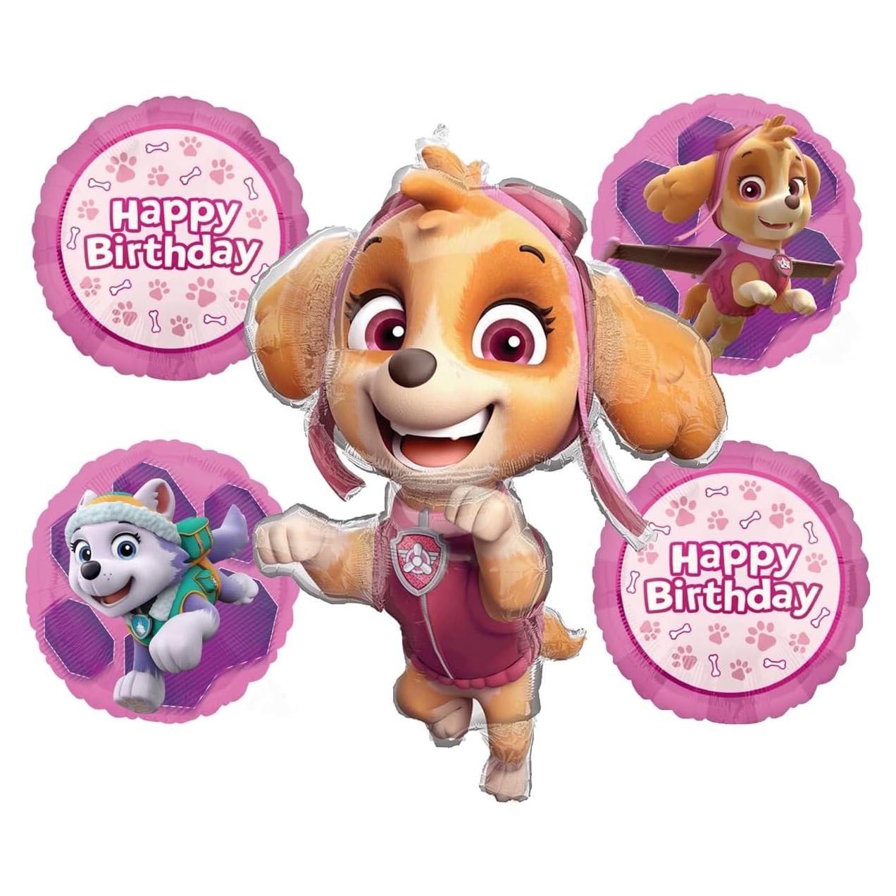 Ramo de Globos de Cumpleaños Skye y Everest Anagram 5 Piezas