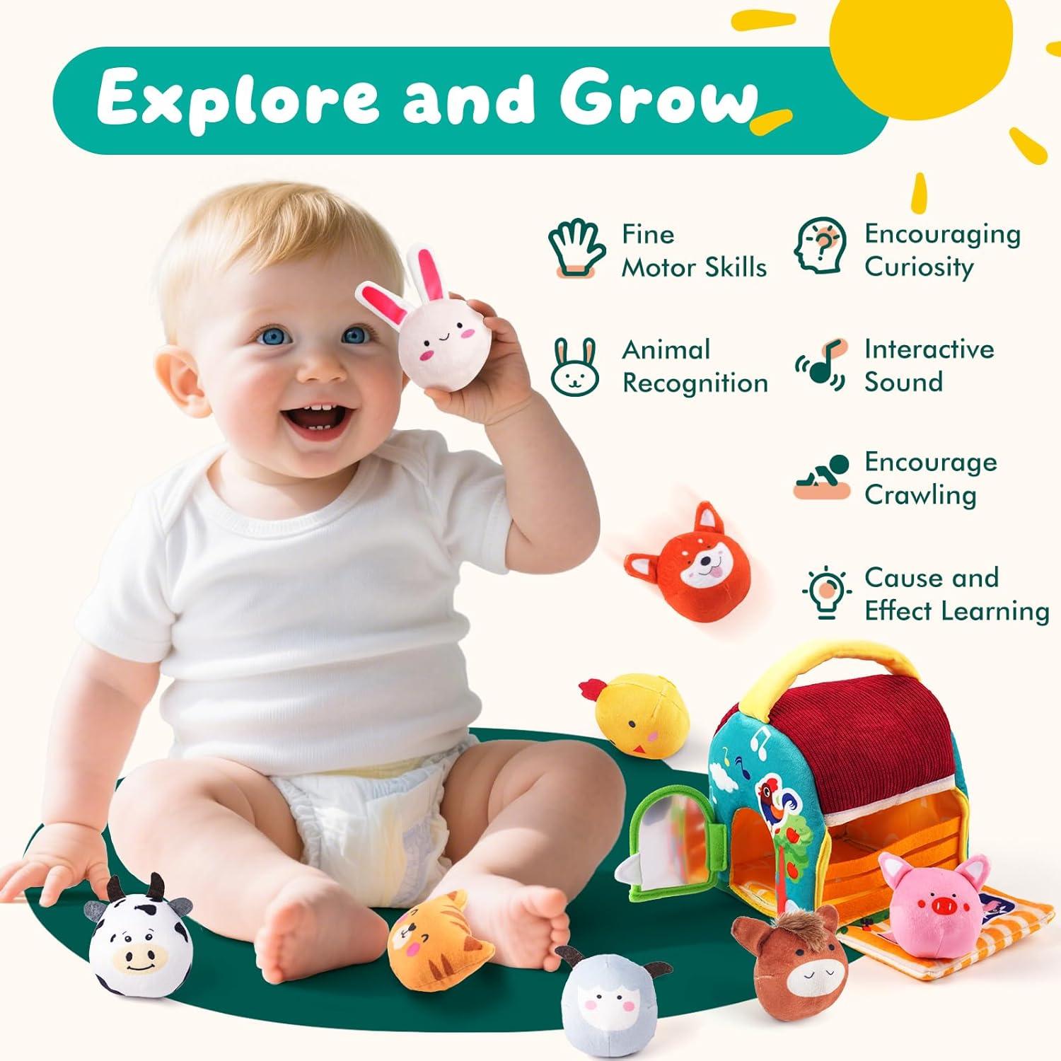 Juguete Montessori Granja Suave BUMBELIN con Animales 0-3 Años