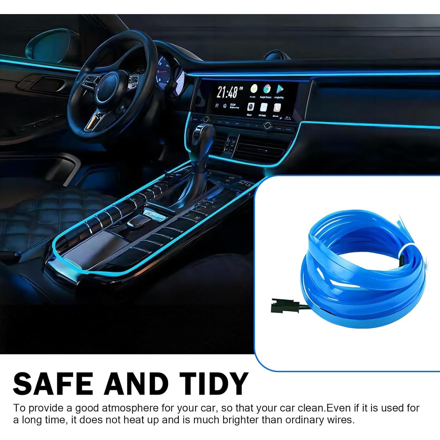Luces de tira LED Arwrilt 5m USB Azul para interiores de auto