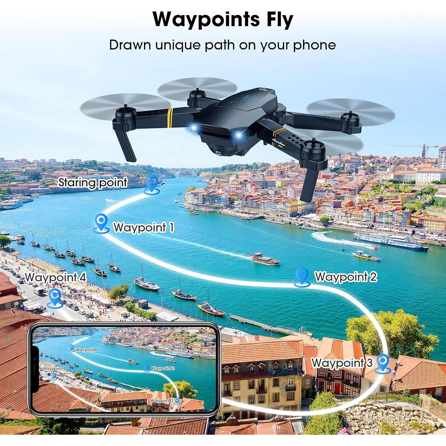 Dron MOCVOO F62 con cámara HD 1080P y 3 baterías