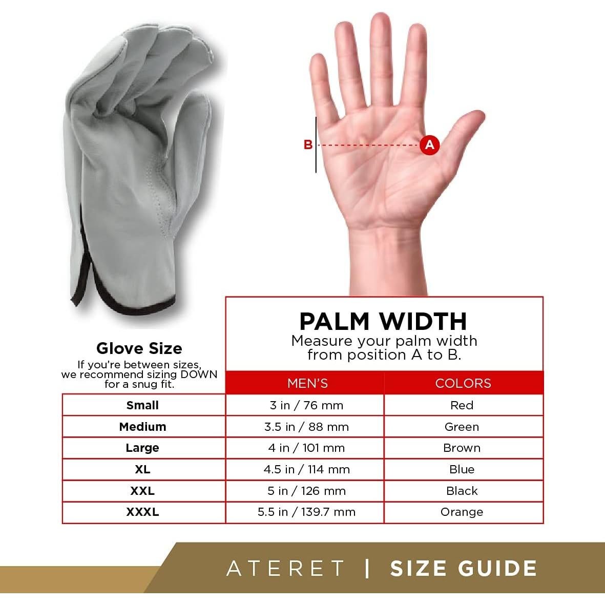 Guantes de Trabajo Palmer Safety de Cuero Vacuno - 12 Pares Grande