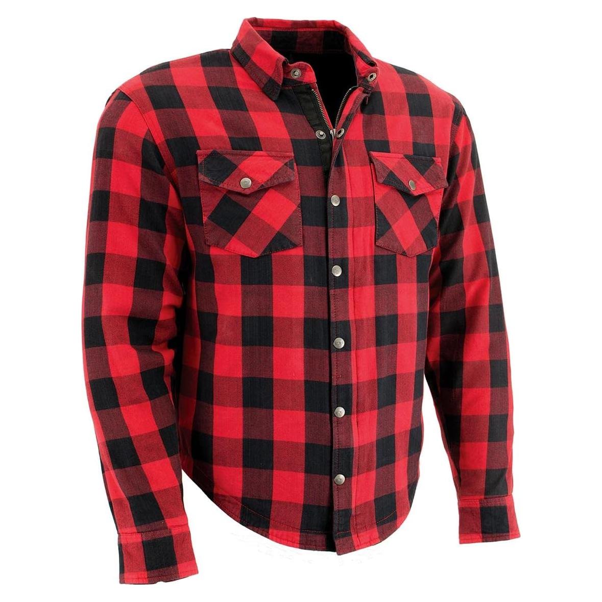 Camisa de Motociclista de Franela Milwaukee Leather MPM1631 con Armadura CE