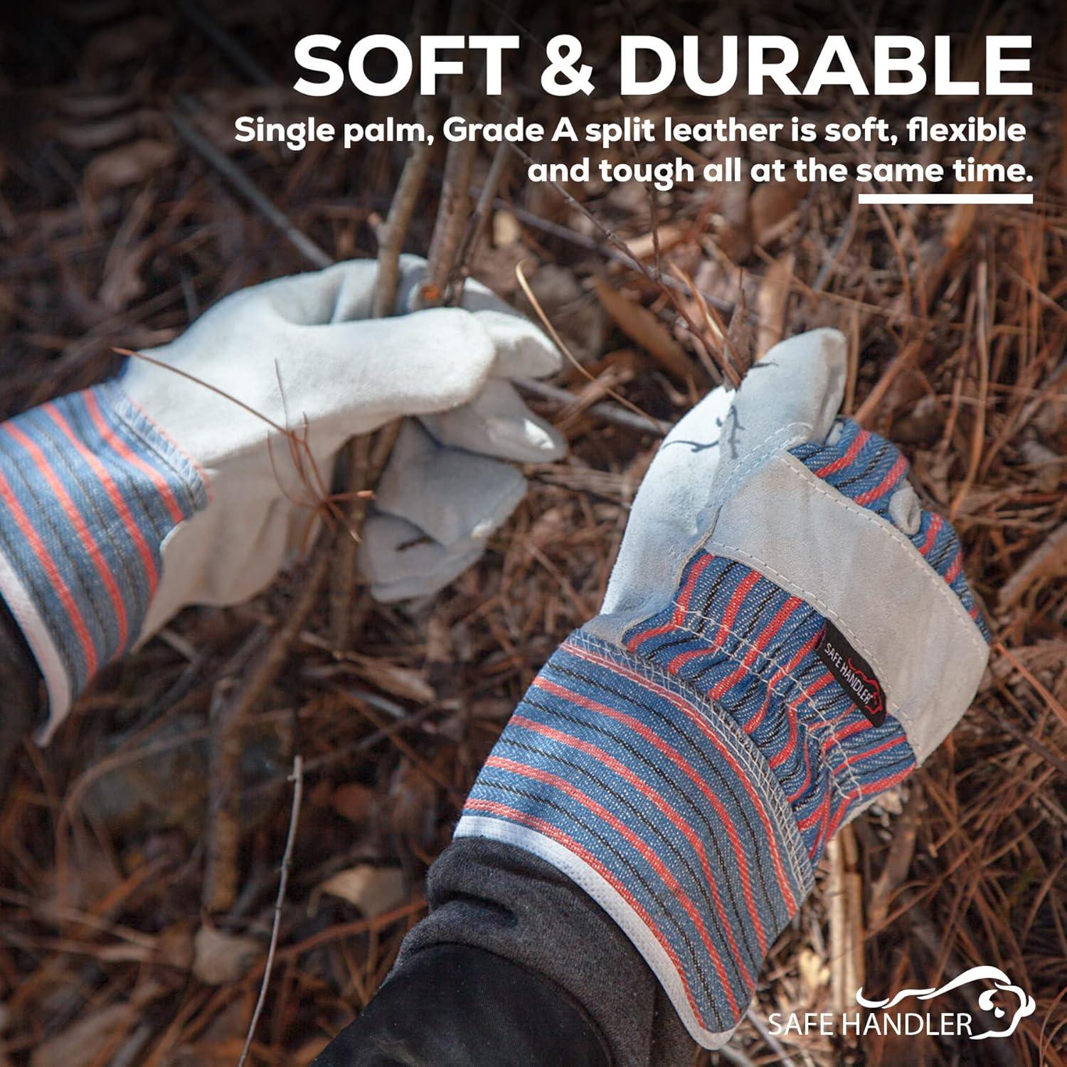 Guantes de Seguridad de Cuero Dividido Bison Life - 3 Paquetes