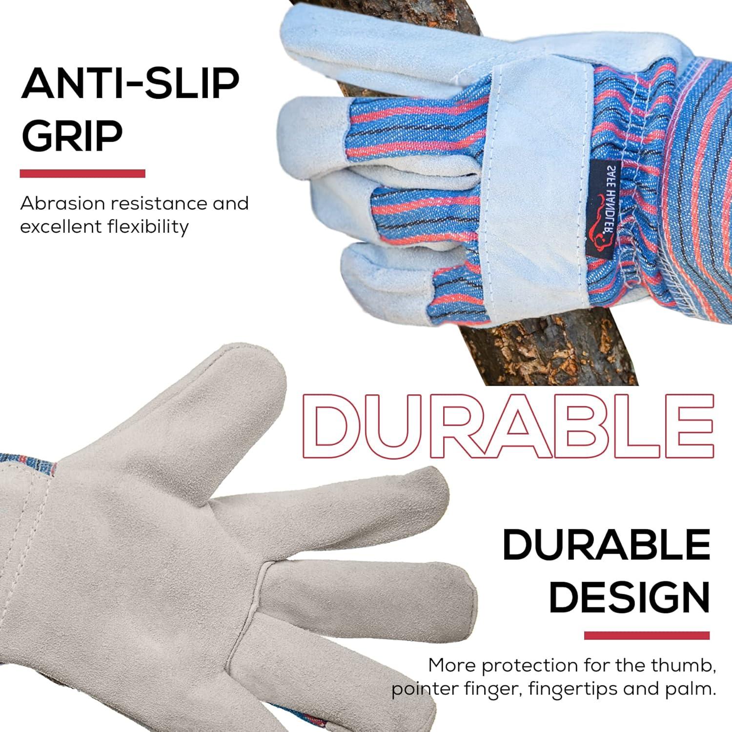 Guantes de Seguridad de Cuero Dividido Bison Life - 3 Paquetes