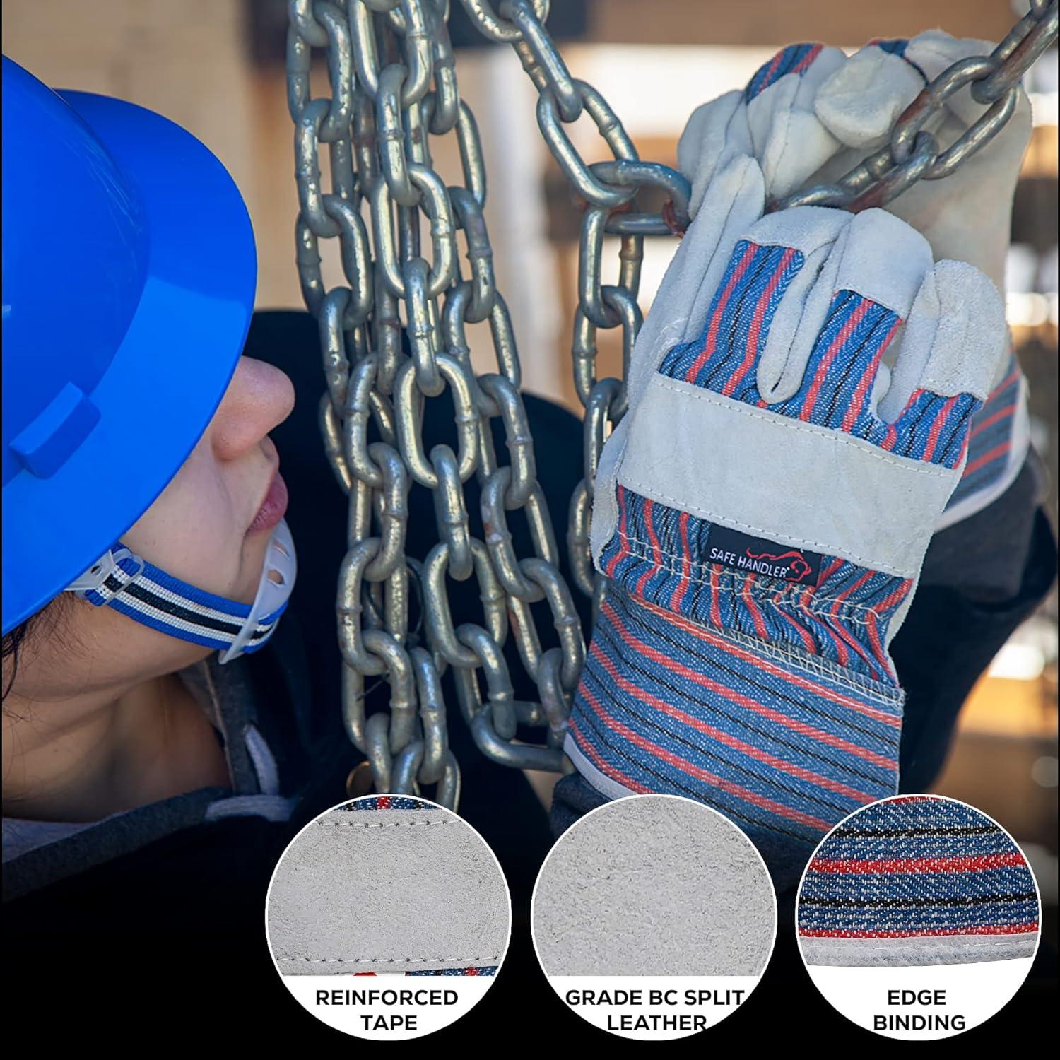 Guantes de Seguridad de Cuero Dividido Bison Life - 3 Paquetes