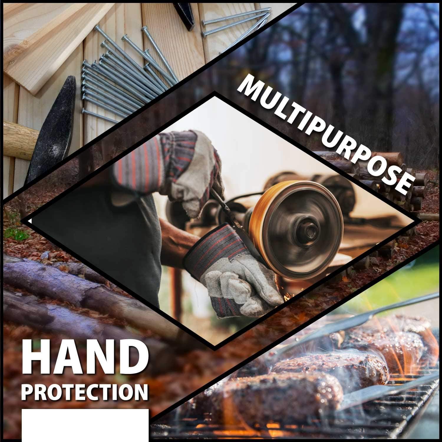 Guantes de Seguridad de Cuero Dividido Bison Life - 3 Paquetes