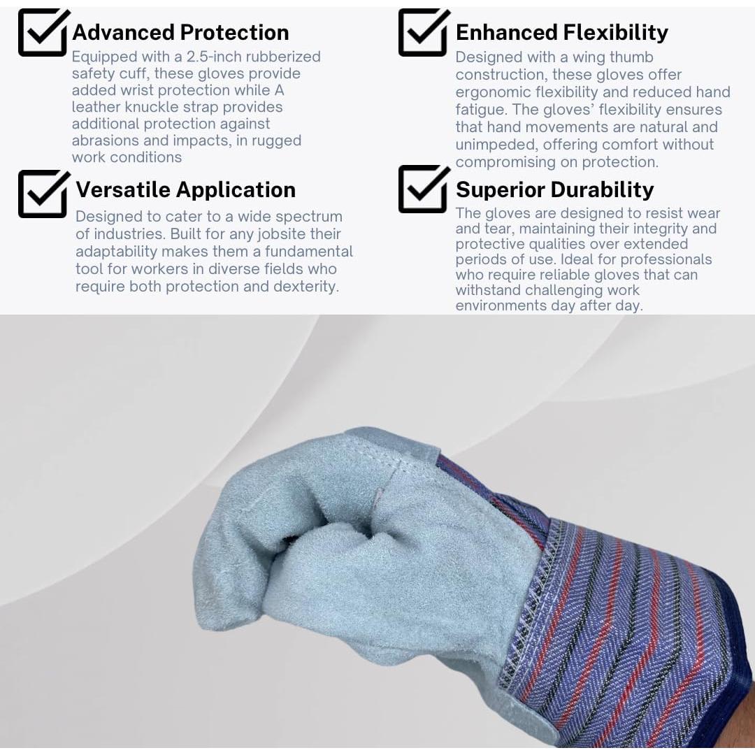 Guantes de Trabajo Seattle Glove 1160 de Cuero - 12 Pares