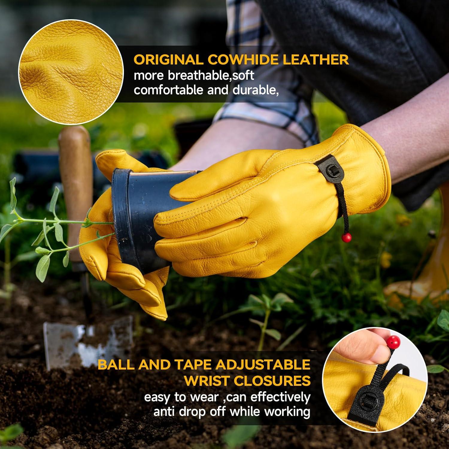 Guantes de trabajo de cuero OZERO grandes - 3 pares