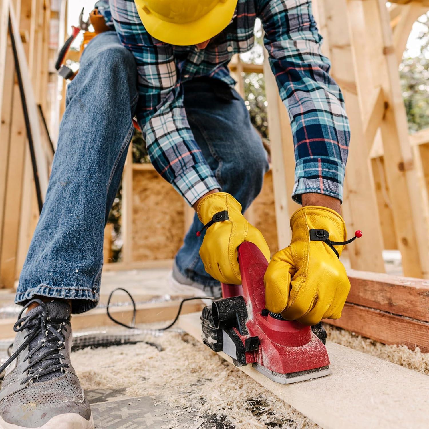 Guantes de trabajo de cuero OZERO grandes - 3 pares