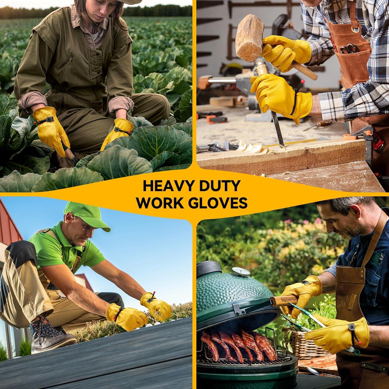 Guantes de trabajo de cuero OZERO grandes - 3 pares