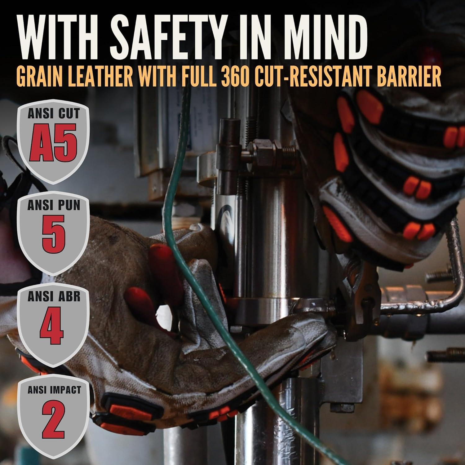 Guantes de Impacto Cestus 3219 de Cuero de Cabra ANSI A5