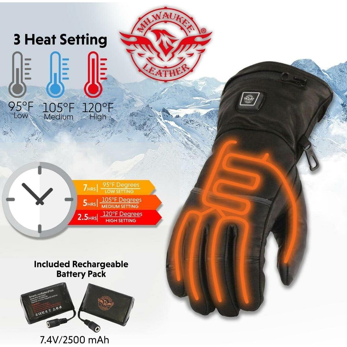 Guantes calefaccionados impermeables Milwaukee Leather para hombres