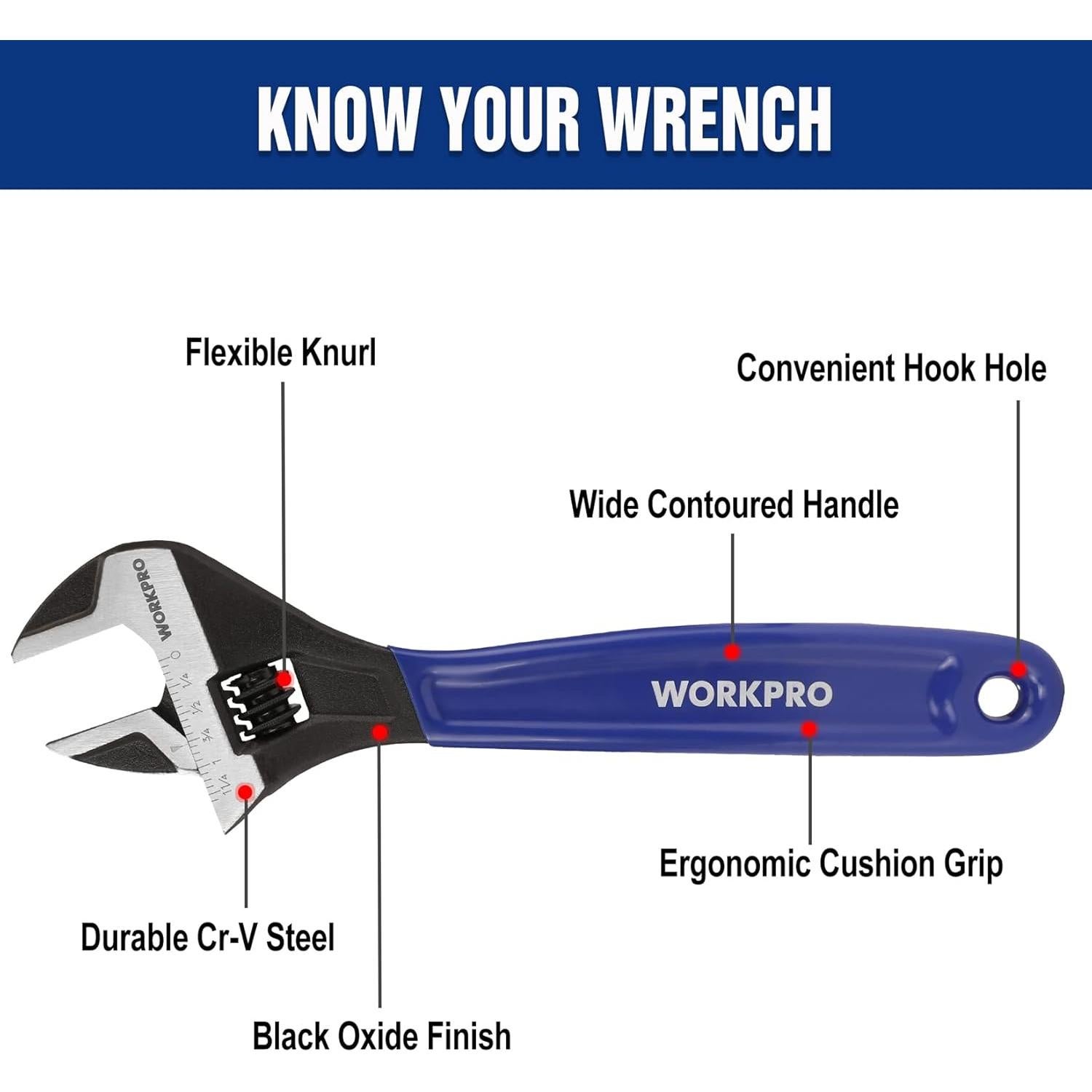 Set de Llaves Ajustables WORKPRO 2 Piezas 15 y 25 cm