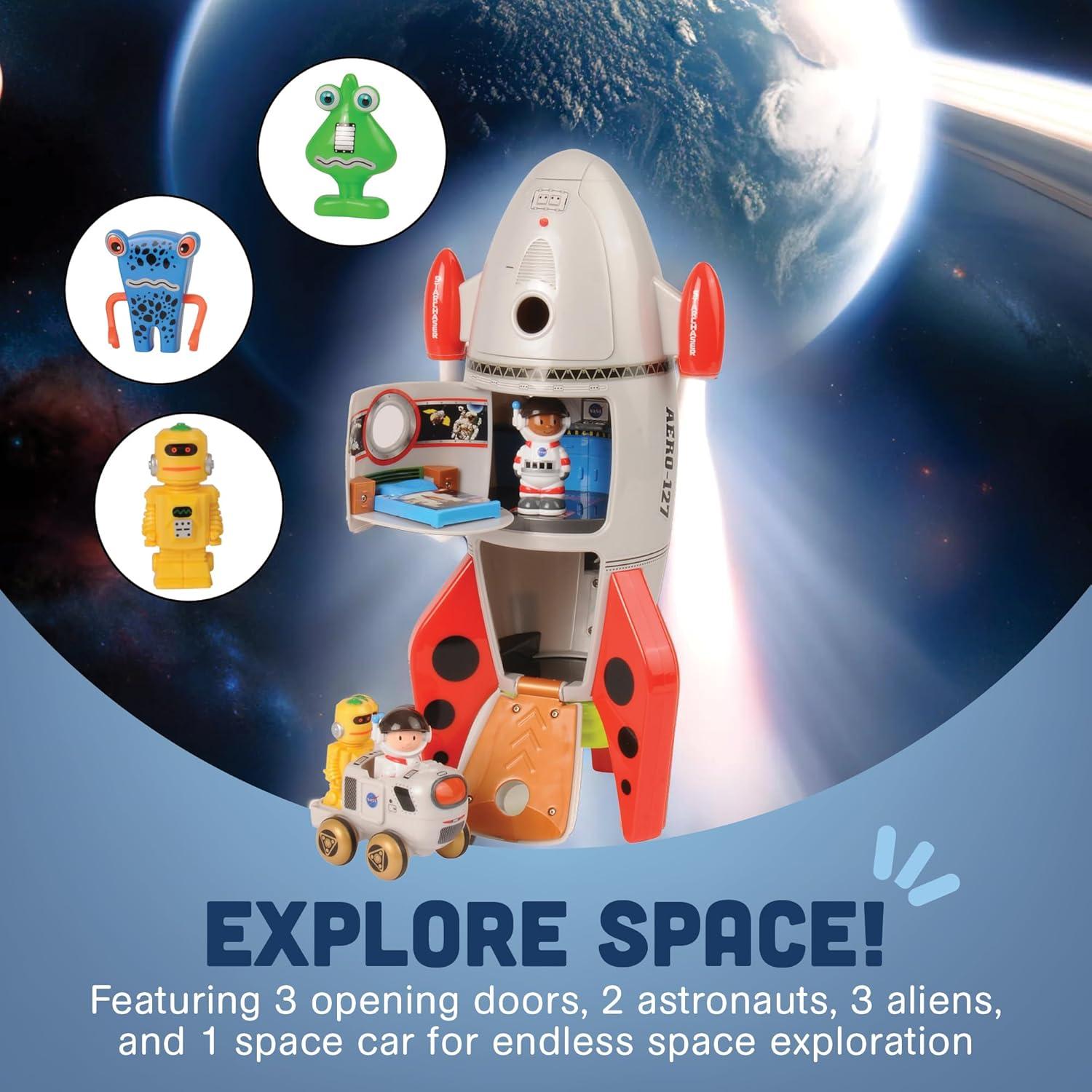 Juguete Cohete Espacial CP Toys con Astronautas y Extraterrestres