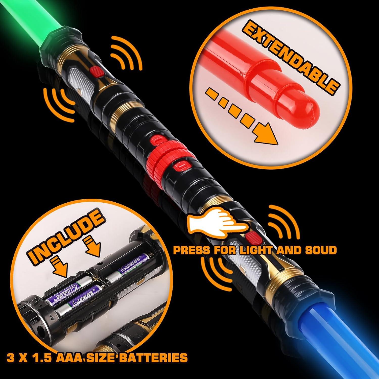 Conjunto de 4 Espadas LED Bakatatoyz para Niños y Adultos