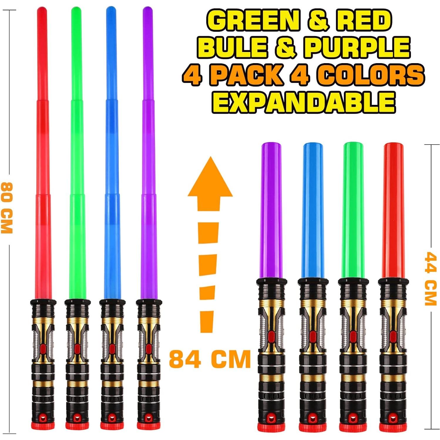 Conjunto de 4 Espadas LED Bakatatoyz para Niños y Adultos