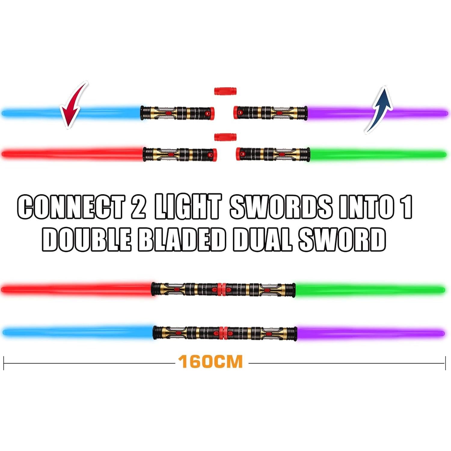 Conjunto de 4 Espadas LED Bakatatoyz para Niños y Adultos