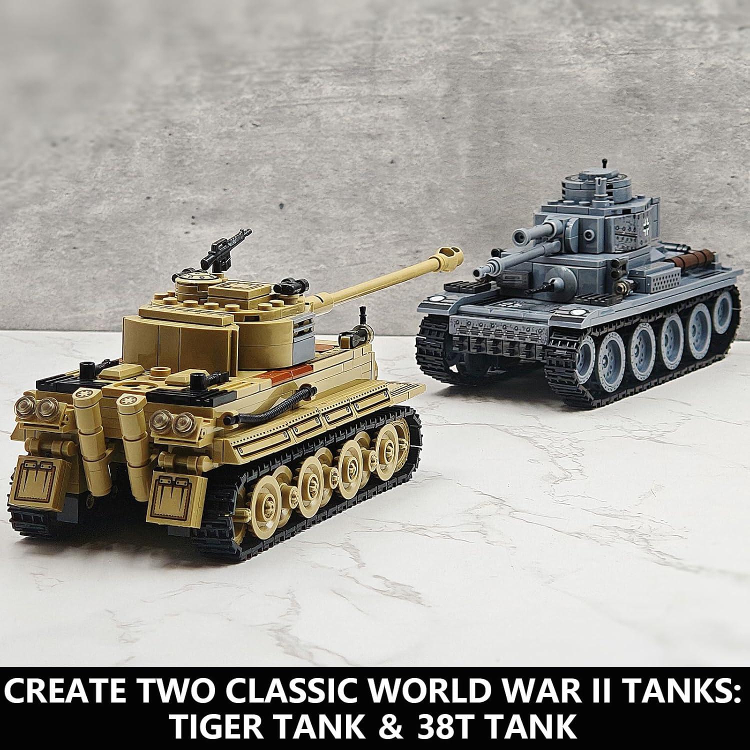 Juego de Construcción de Tanques Tigre I y 38(t) ZSFHJAZKTZKX