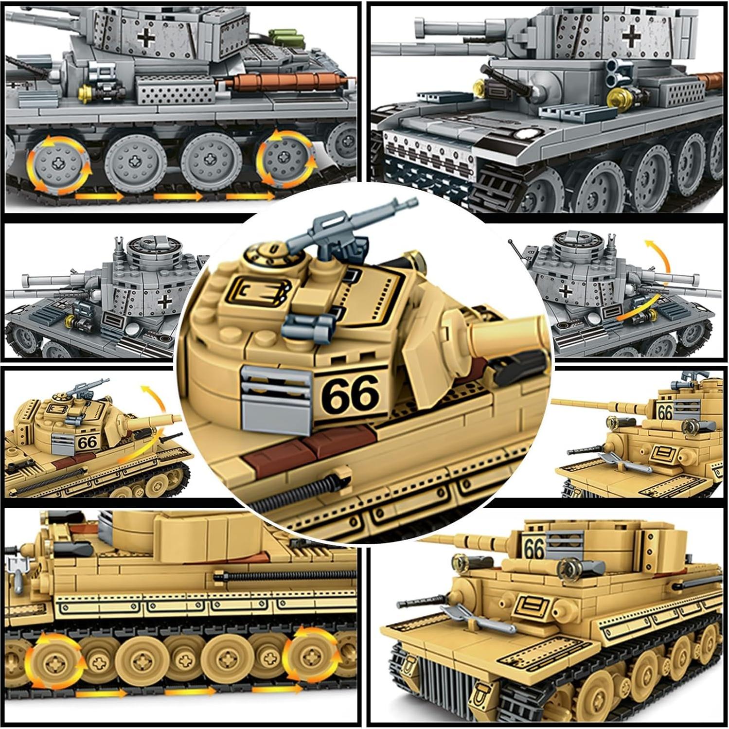 Juego de Construcción de Tanques Tigre I y 38(t) ZSFHJAZKTZKX