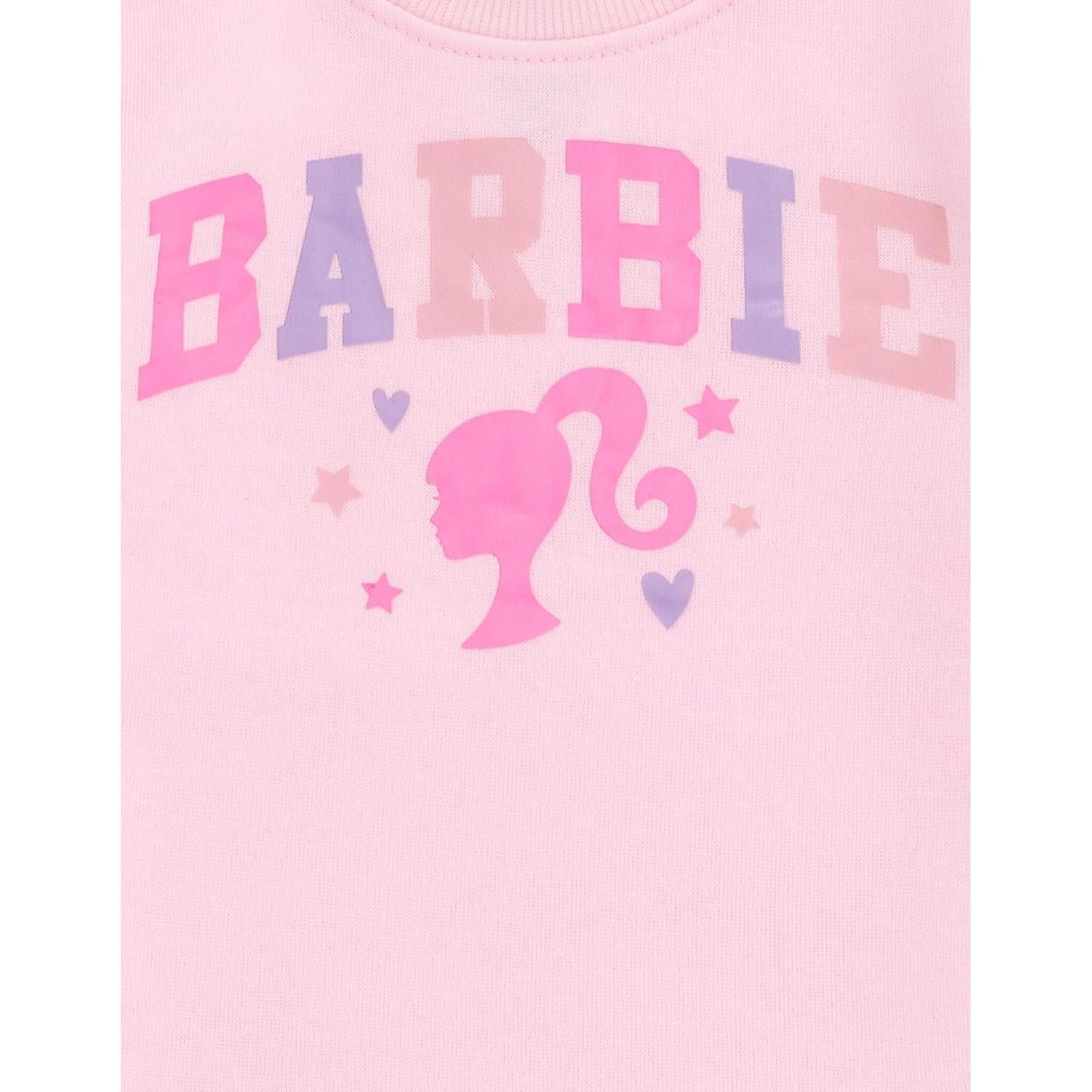 Sudadera de felpa para niñas Barbie con mangas de piel sintética 4T