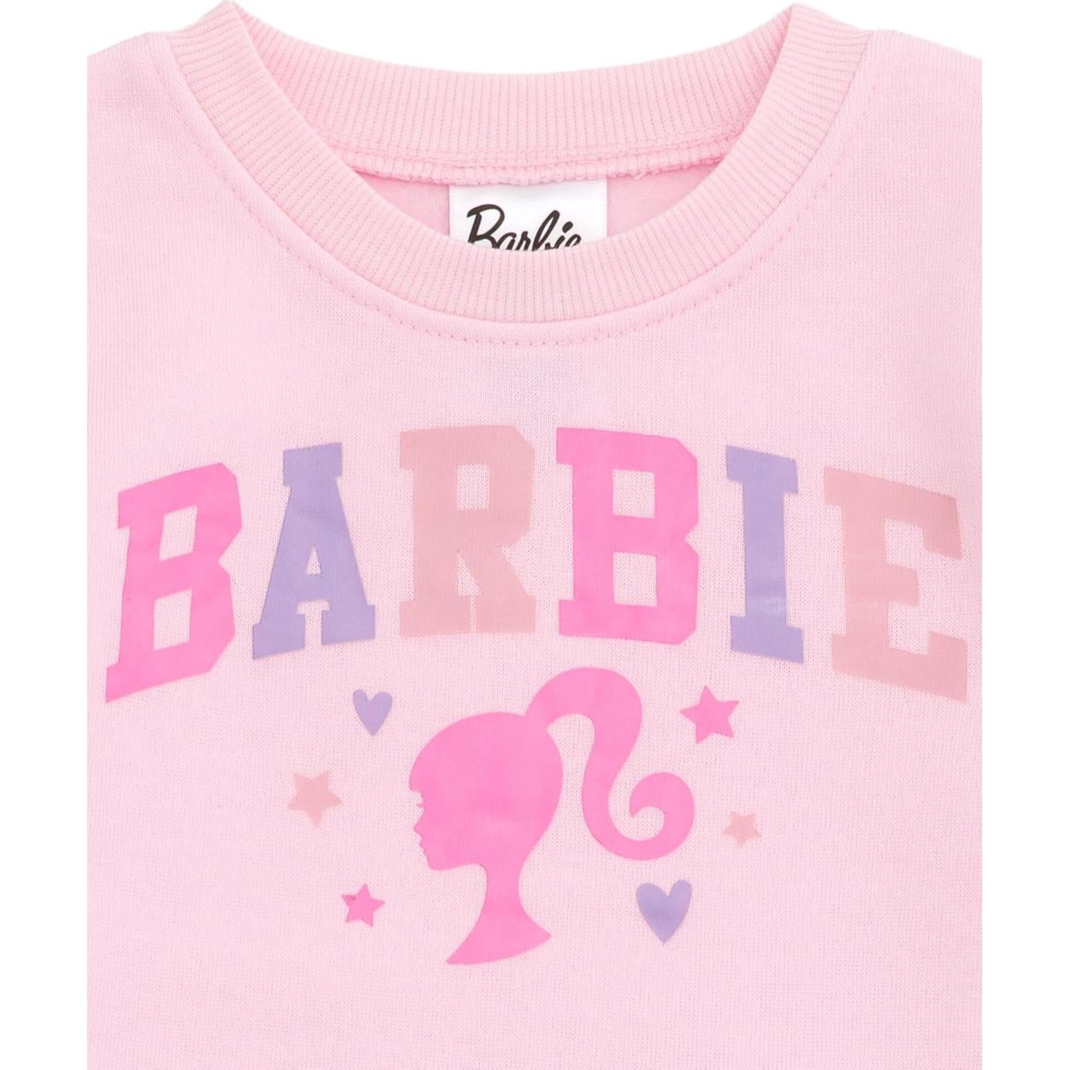 Sudadera de felpa para niñas Barbie con mangas de piel sintética 4T