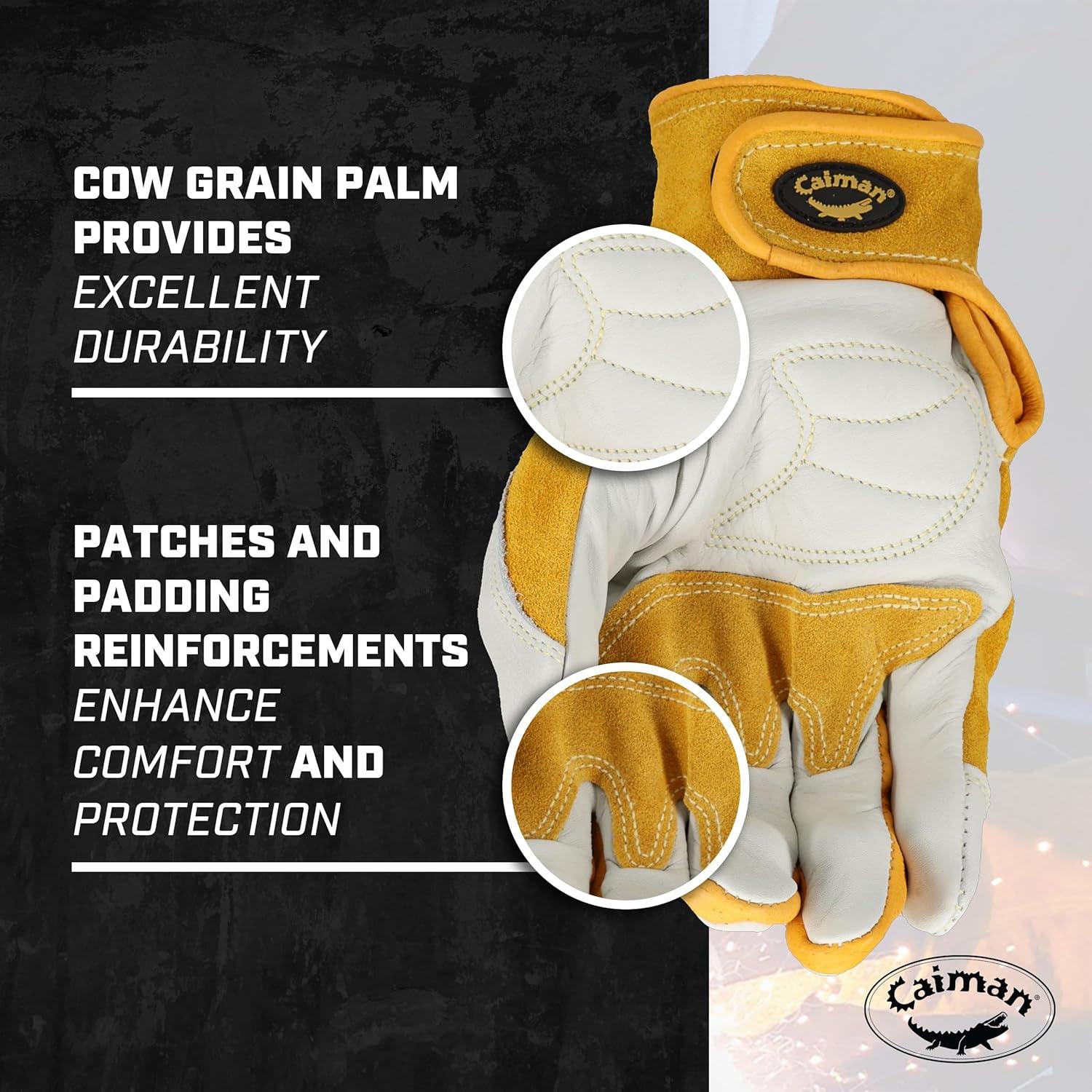 Guantes de Soldadura Caiman 1828 de Cuero de Vaca Grande