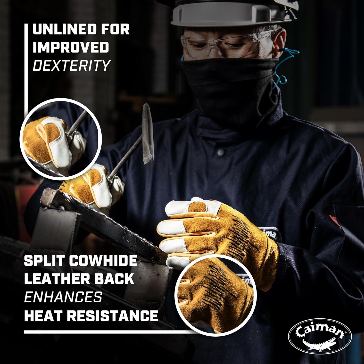 Guantes de Soldadura Caiman 1828 de Cuero de Vaca Grande