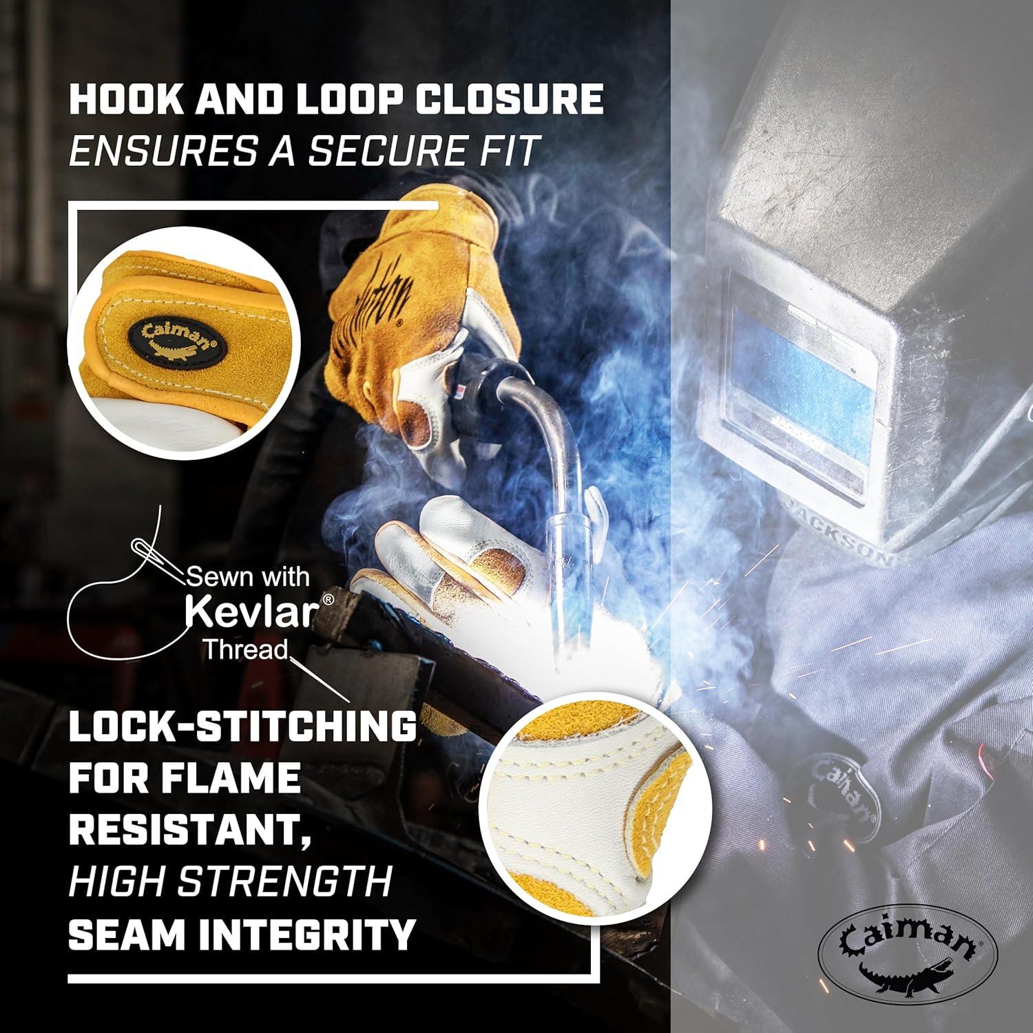 Guantes de Soldadura Caiman 1828 de Cuero de Vaca Grande