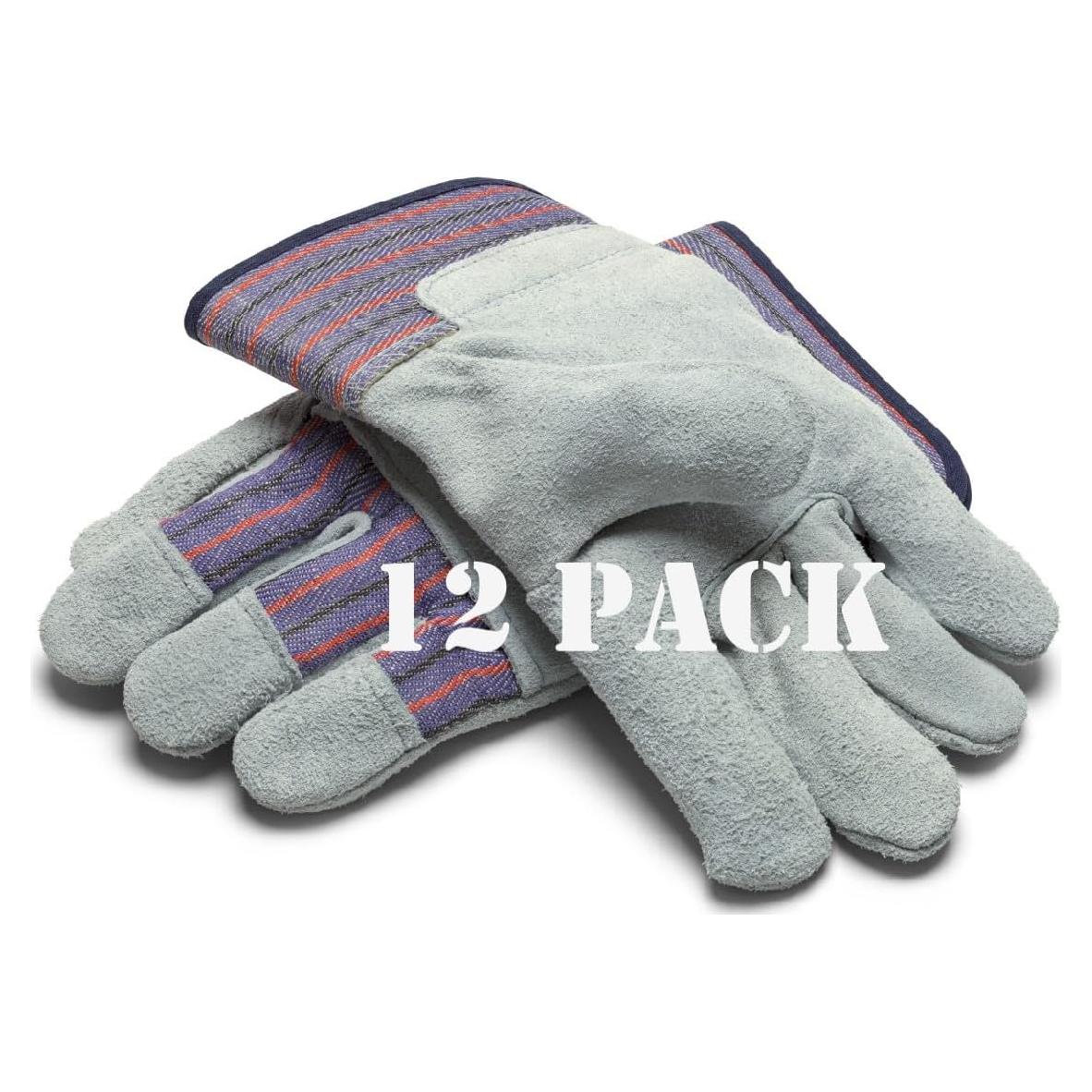 Guantes de Trabajo Greendale - Paquete de 12 - Cuero y Algodón