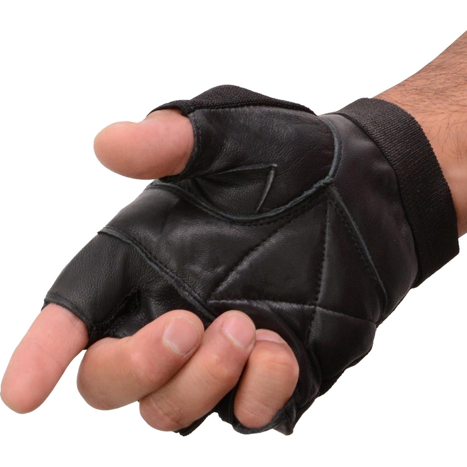 Guantes sin Dedos de Cuero y Malla Milwaukee Leather SH217 XL