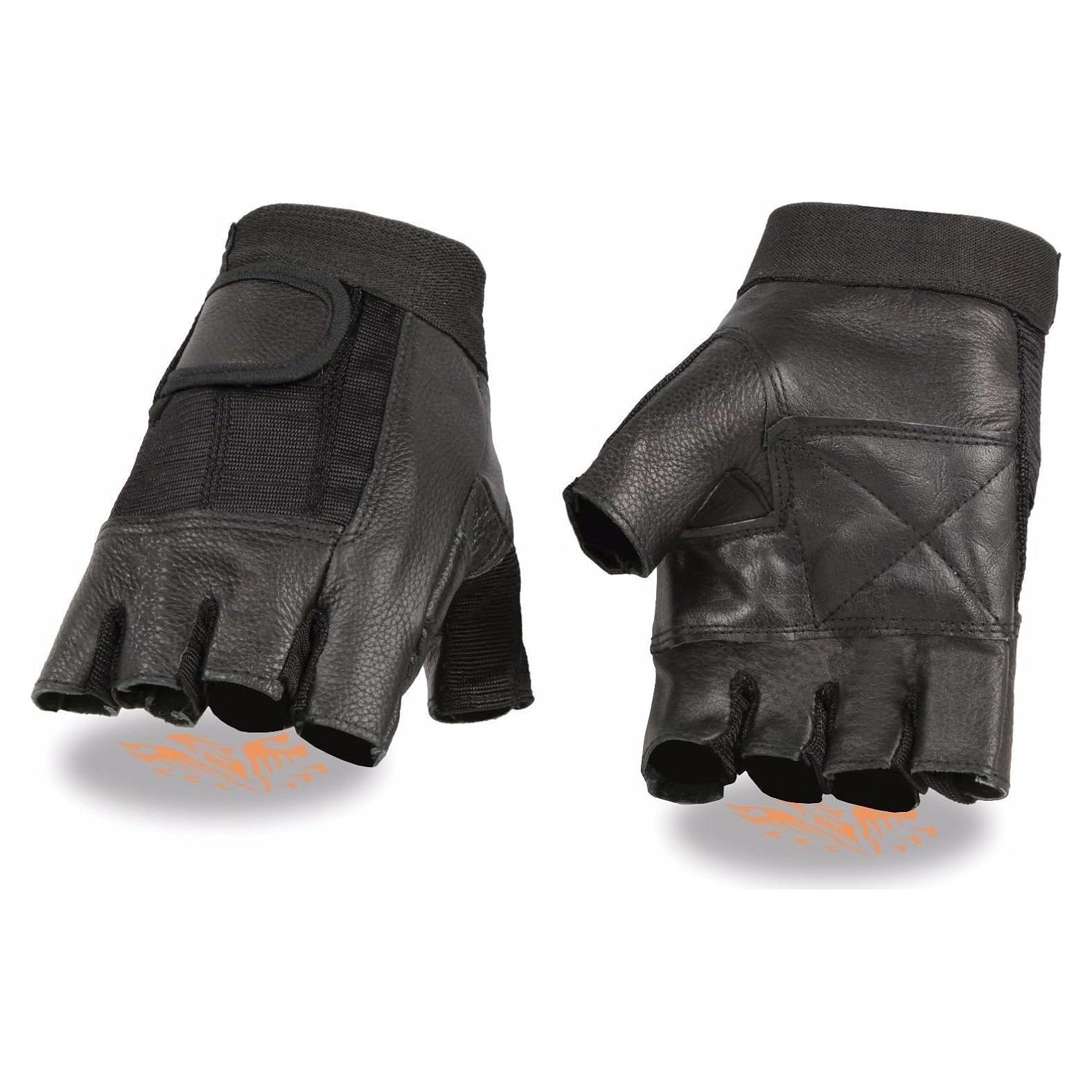 Guantes de cuero sin dedos Milwaukee MESH para motocicleta