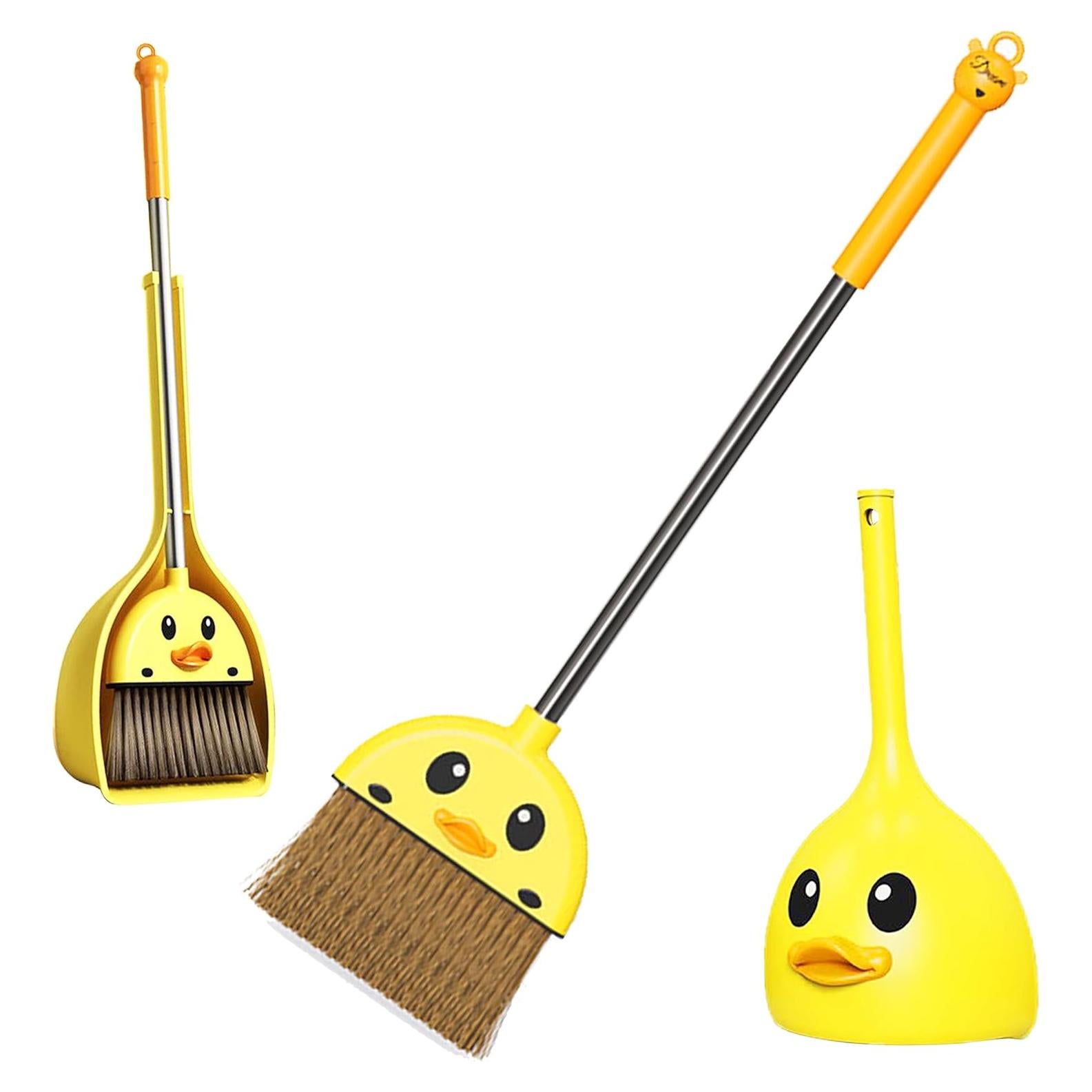 Juego de Escoba y Recogedor Mini VIPAMZ para Niños - Pato Amarillo