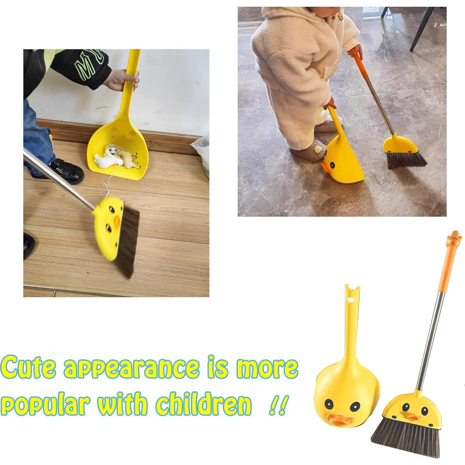 Juego de Escoba y Recogedor Mini VIPAMZ para Niños - Pato Amarillo