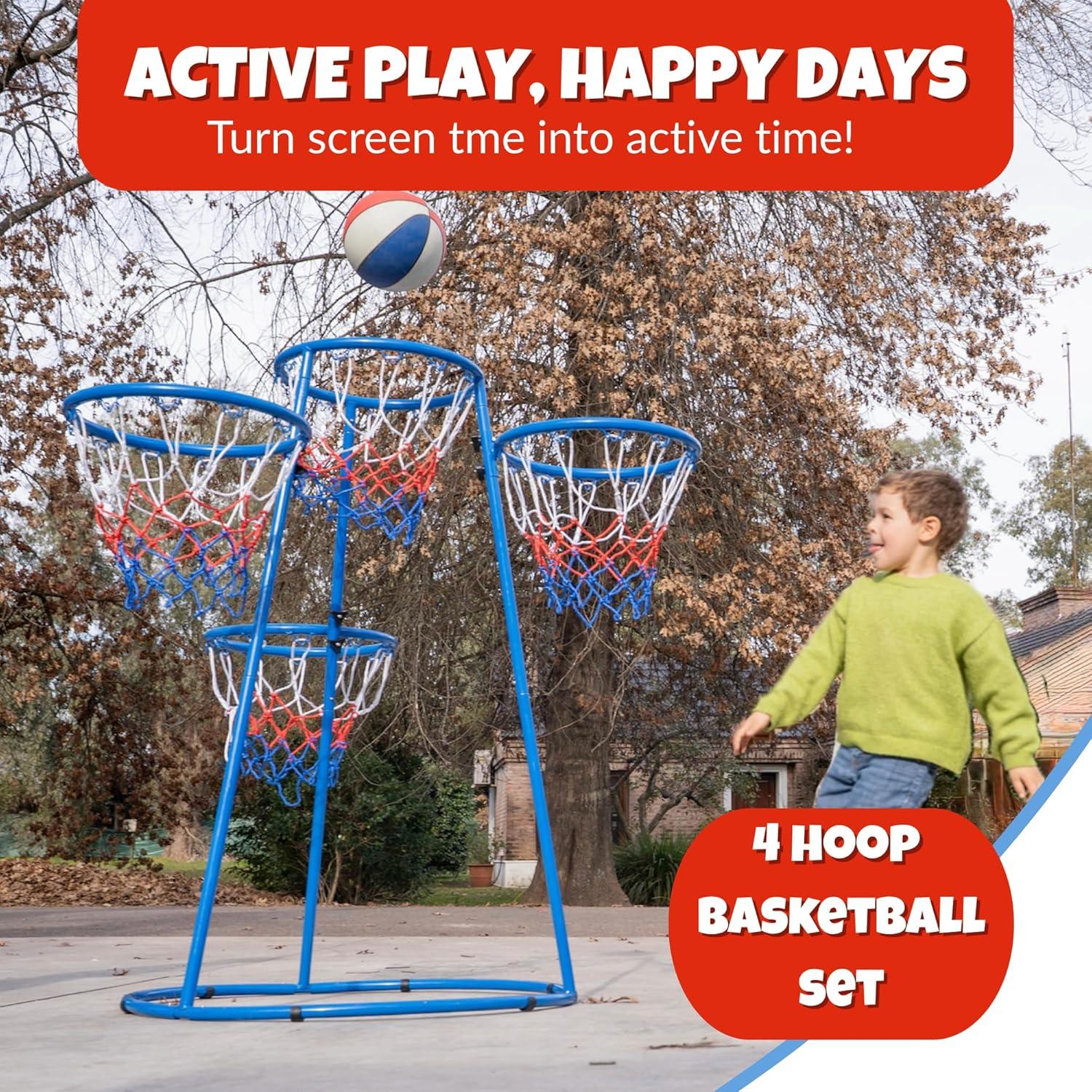 Set de Baloncesto Activejoy AJ04 para Niños - 4 Aros Ajustables