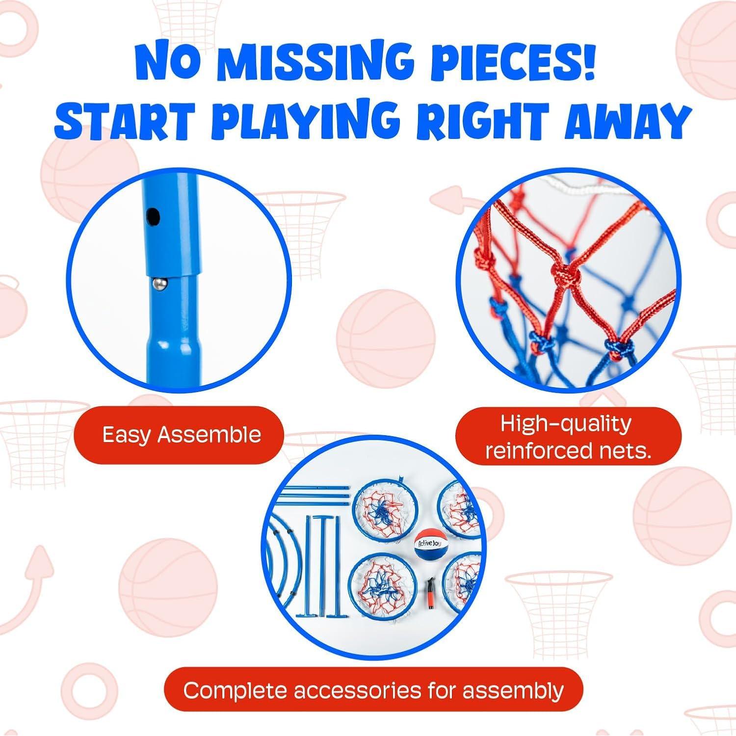 Set de Baloncesto Activejoy AJ04 para Niños - 4 Aros Ajustables