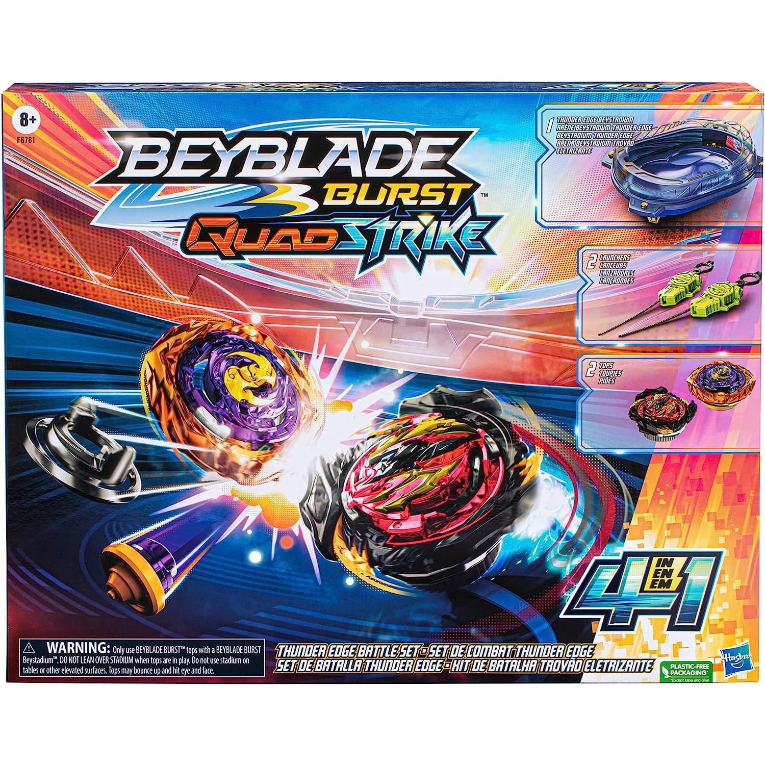 Set de Batalla Beyblade Burst QuadStrike Thunder Edge con 2 Peonzas